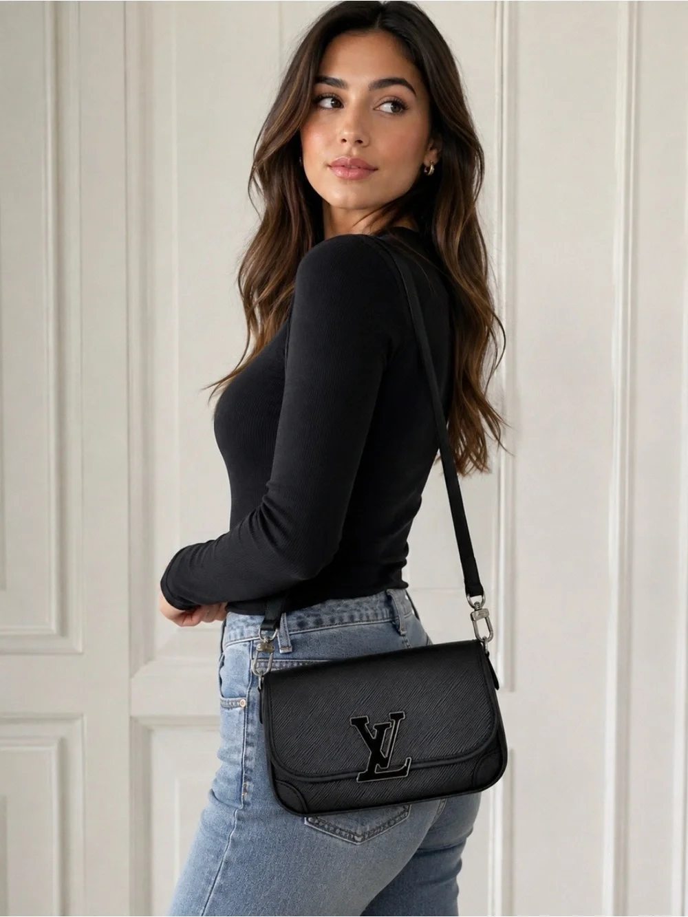 Louis Vuitton Black Buci Crossbody Epi Grained Cowhide